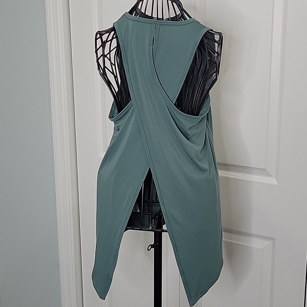 Athleta Teal Tank with Criss Cross in Back - Size Small